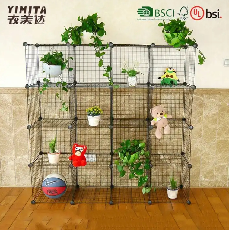 Versatile Grid Wire Modular Shelving Wire Cube Storage