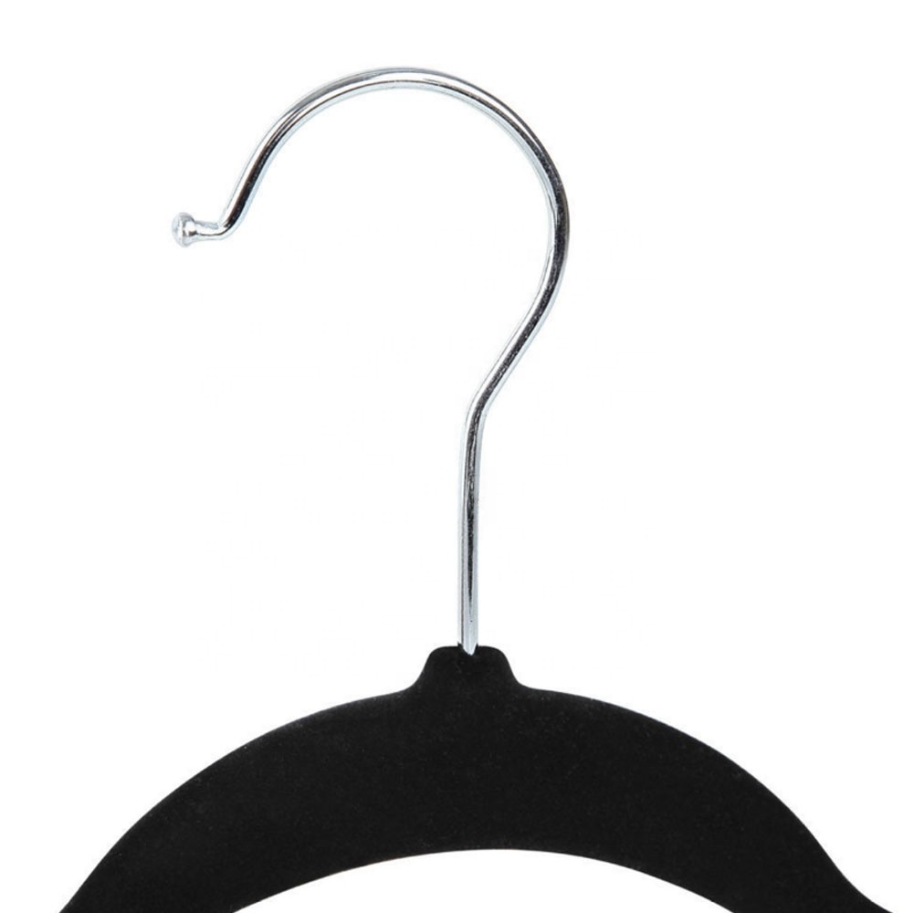 Deluxe Custom Space Saving Non-Slip Black Flock Velvet Coat Suit Hanger, Velvet Hanger