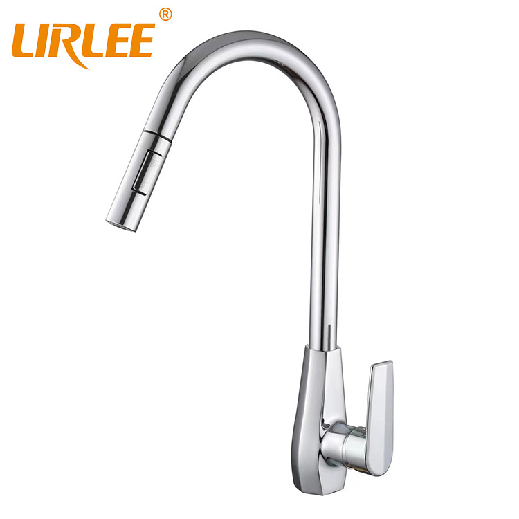 LIRLEE brass wall mount nickel brass black sink faucet kitchen faucet torneira cozinha with pull out sprayer