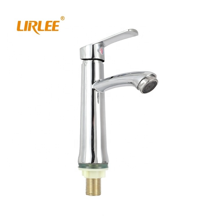 LIRLEE Bathroom Faucet Handle Low Arc Single Handle Bathroom Sink Faucet with Pop Up Drain Assembly Basin Mixer Tap