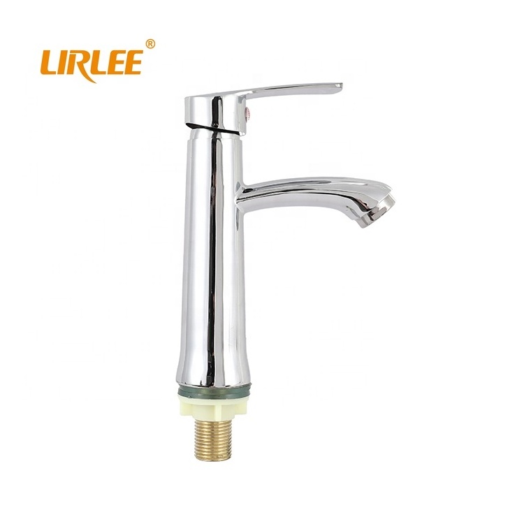 LIRLEE Bathroom Faucet Handle Low Arc Single Handle Bathroom Sink Faucet with Pop Up Drain Assembly Basin Mixer Tap