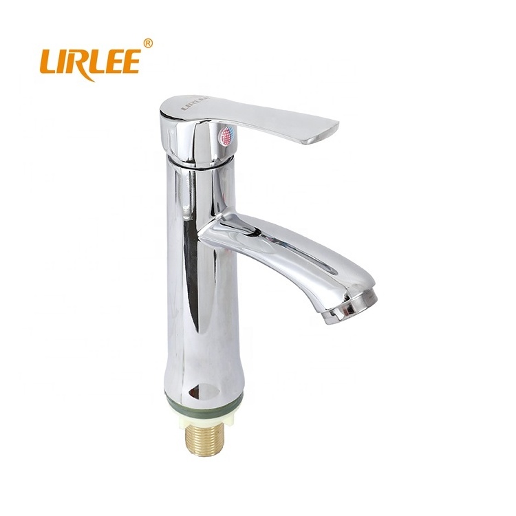 LIRLEE Bathroom Faucet Handle Low Arc Single Handle Bathroom Sink Faucet with Pop Up Drain Assembly Basin Mixer Tap