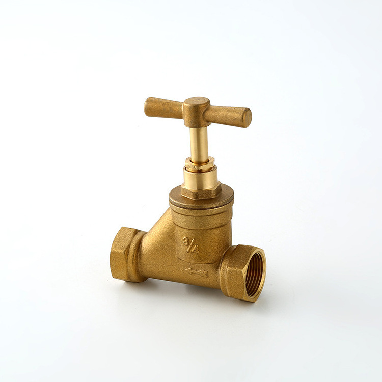 LIRLEE Factory Wholesale Brass Forged Compression End Stop Valve The Brass Mains Stop Tap For Water Oil Gas Stop Valve