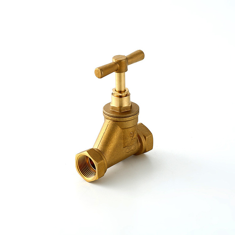 LIRLEE Factory Wholesale Brass Forged Compression End Stop Valve The Brass Mains Stop Tap For Water Oil Gas Stop Valve