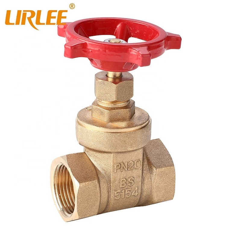 LIRLEE Manufacture Copper Water Control Female Thread PEX Brass Gate Valve 1inch 2inch 3inch 4inch