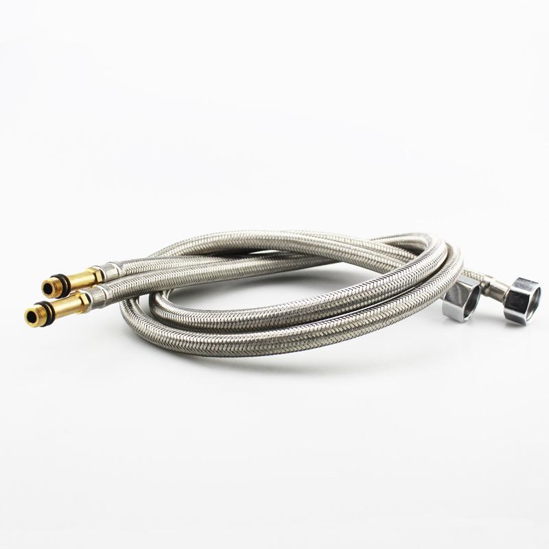 LIRLEE  Stainless Steel Braided Hose Kitchen Wash Basin Hot And Cold Faucet Water Intake Pipe Basin Faucet Pointed Pipe