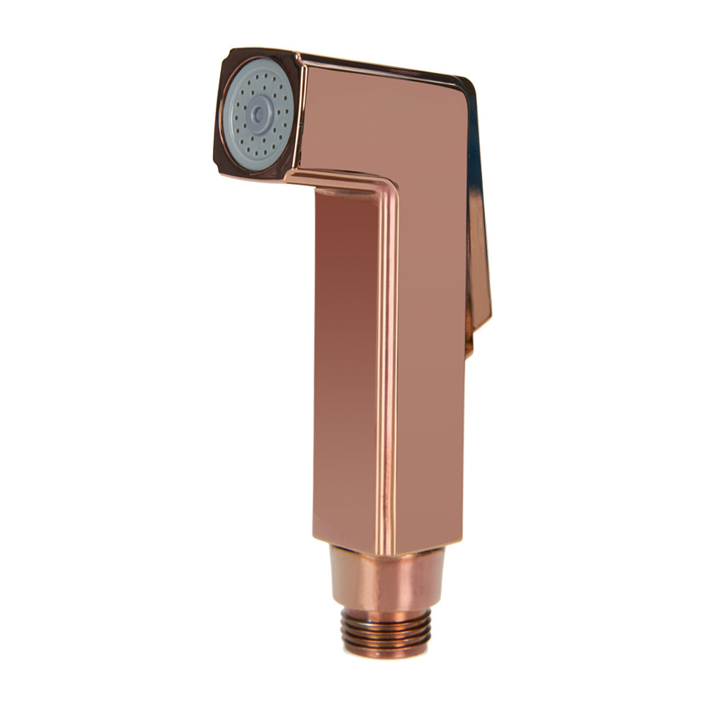 LIRLEE Modern Bathroom Fitting Chromed Full Brass Rose Golden Color Square Shower Bidet Sprayer