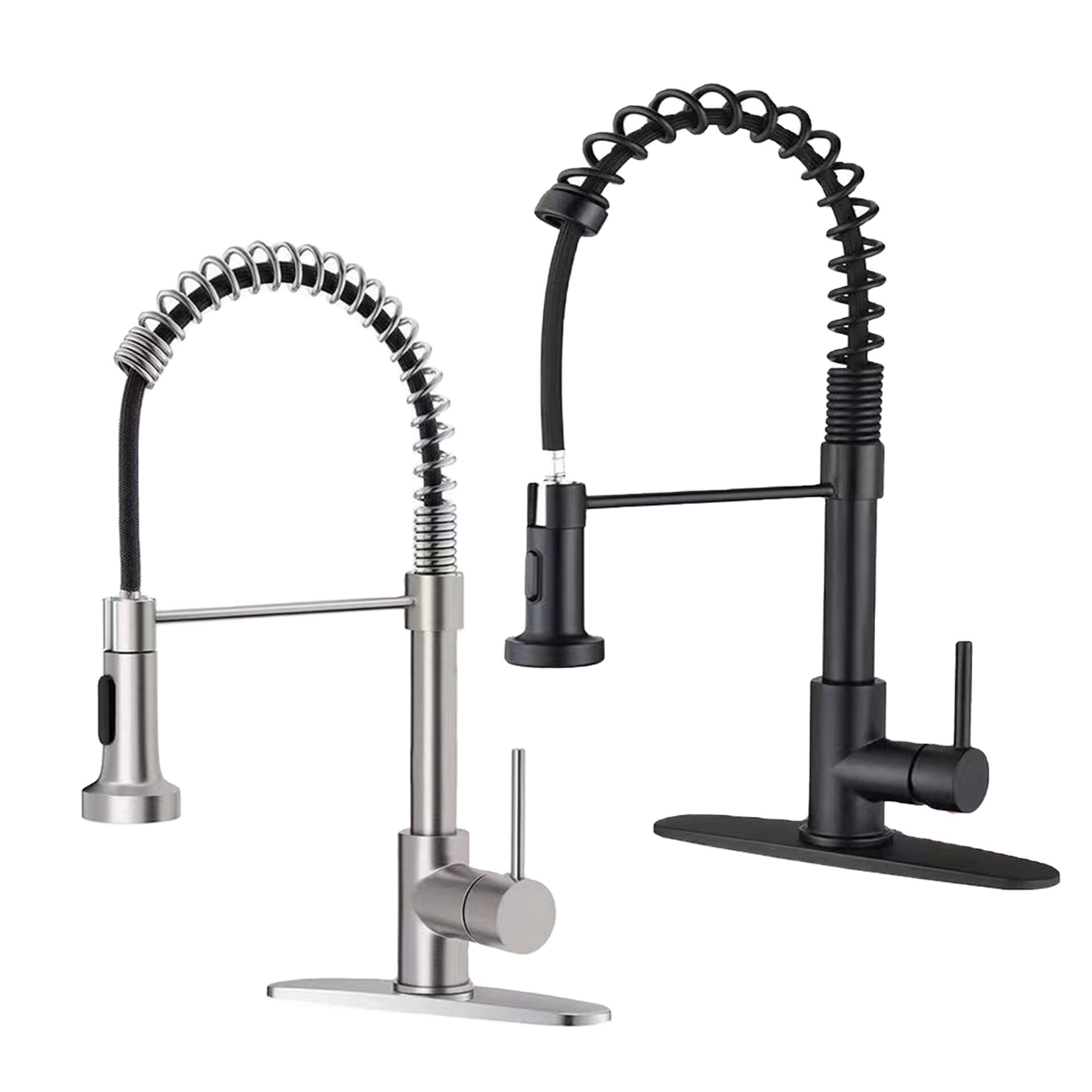 LIRLEE High Quality Faucet with Pull Down Sprayer Commercial Single Handle Kitchen Sink Faucets