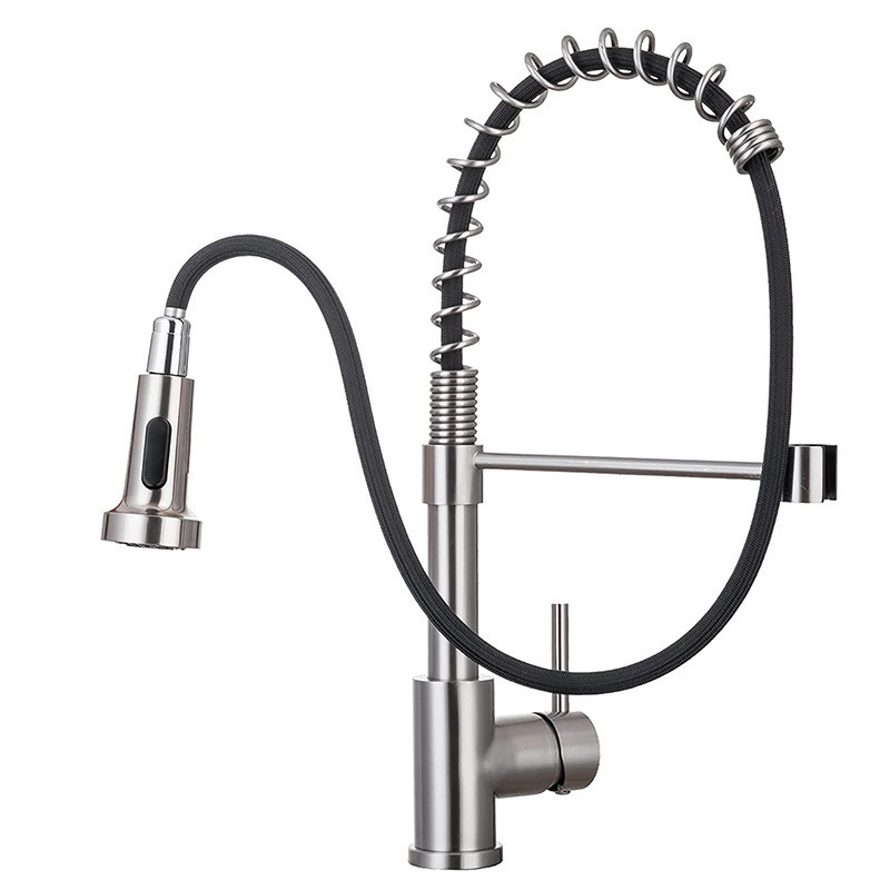 LIRLEE High Quality Faucet with Pull Down Sprayer Commercial Single Handle Kitchen Sink Faucets