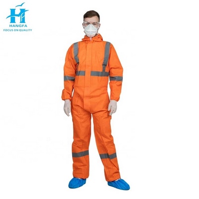 Customized Disposable Coverall Suit  With Hooded For Work Wear Coverall Disposable Overalls PPE Microporous Coveralls