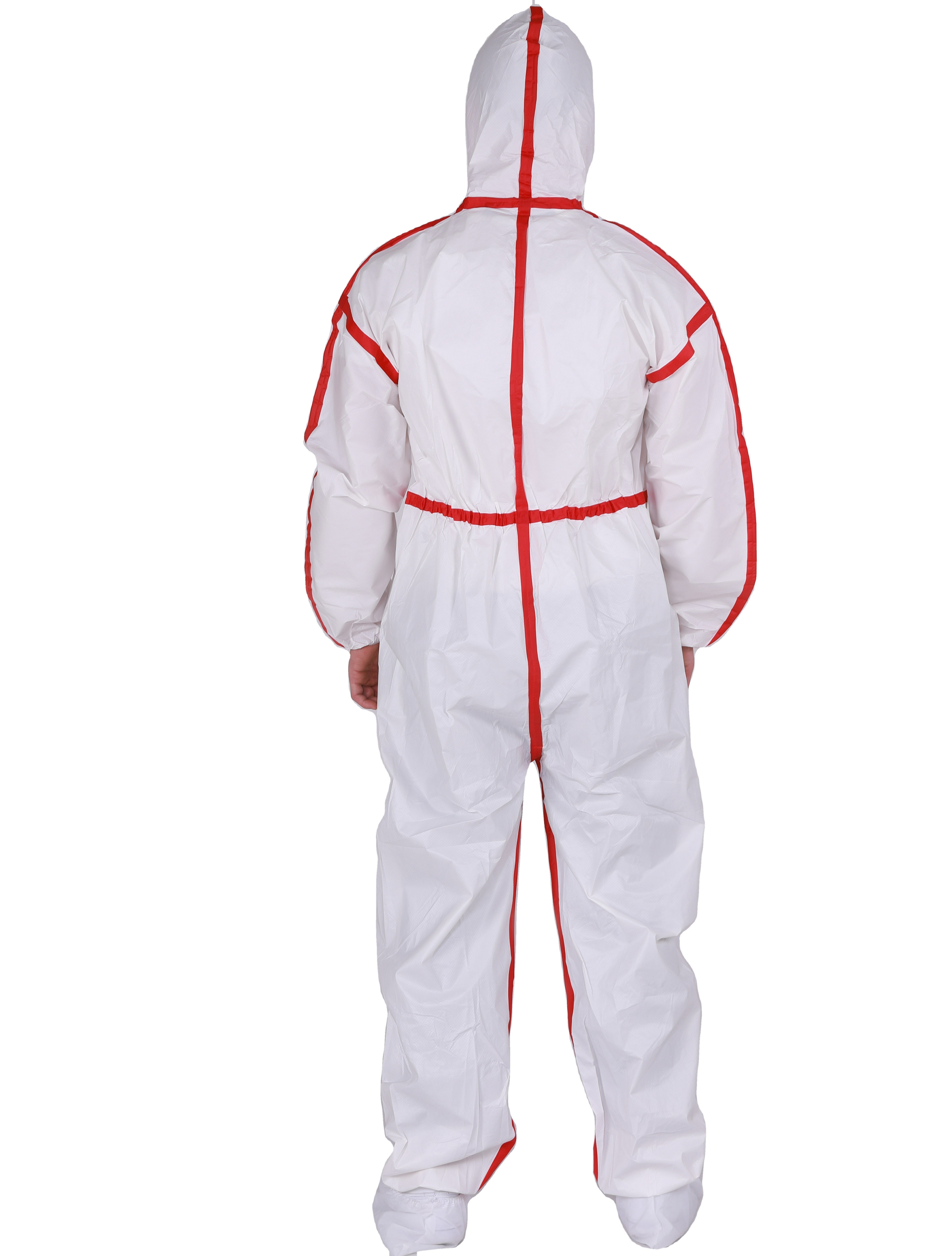 Disposable Coverall Suit PPE Safety Clothing Wafer-Proof Microporous SF Overalls with Red Tape Work Uniform Overol