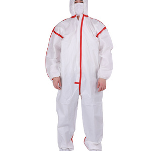 Disposable Coverall Suit PPE Safety Clothing Wafer-Proof Microporous SF Overalls with Red Tape Work Uniform Overol