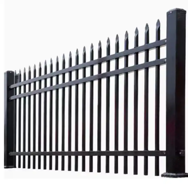 Hot sale modern Metal Fence Galvanized Picket Wrought Iron Fence Panels Steel Fence