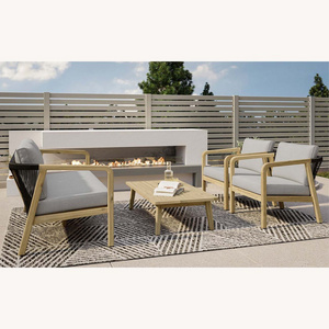 Cheap 4 piece outdoor dining set outdoor furniture manufacturer villa hotel patio teak sofa set