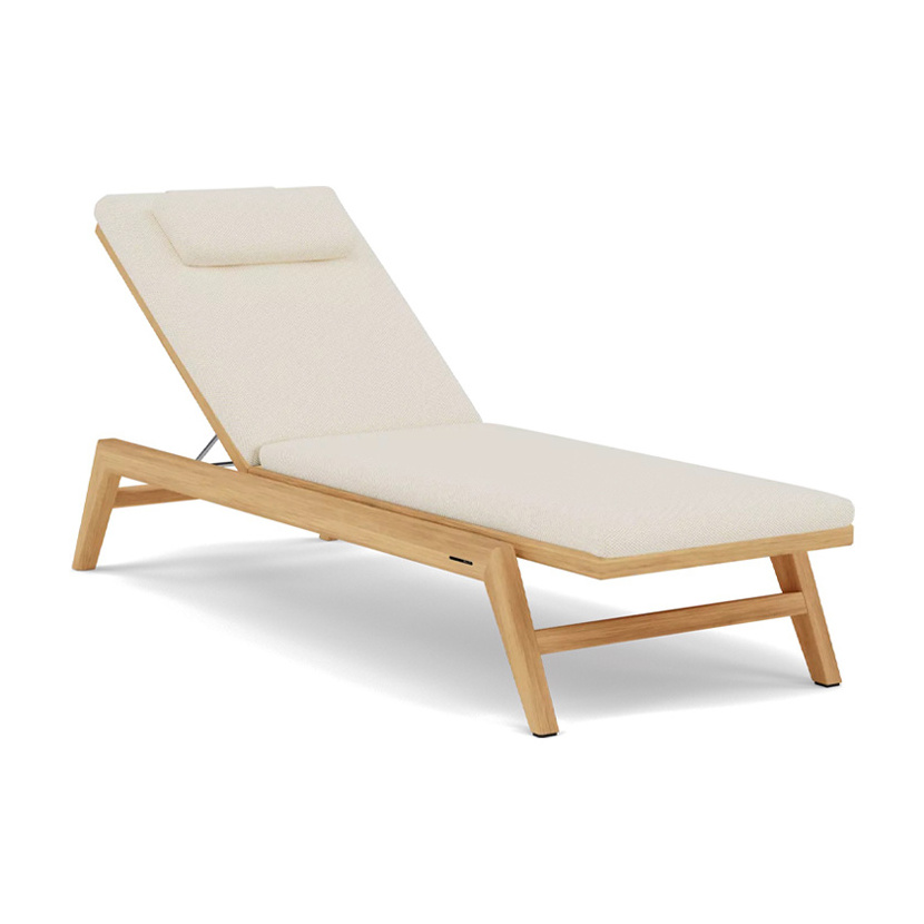 Leisure swimming pool sun lounge chair outdoor furniture teak armchair and armless lounger