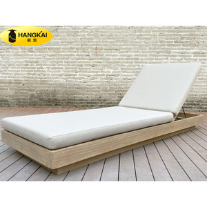 Luxury All Weather Teak Outdoor Furniture Patio Garden Wood Sun Lounger Solid Teak Wood Furniture Wood Sunbed