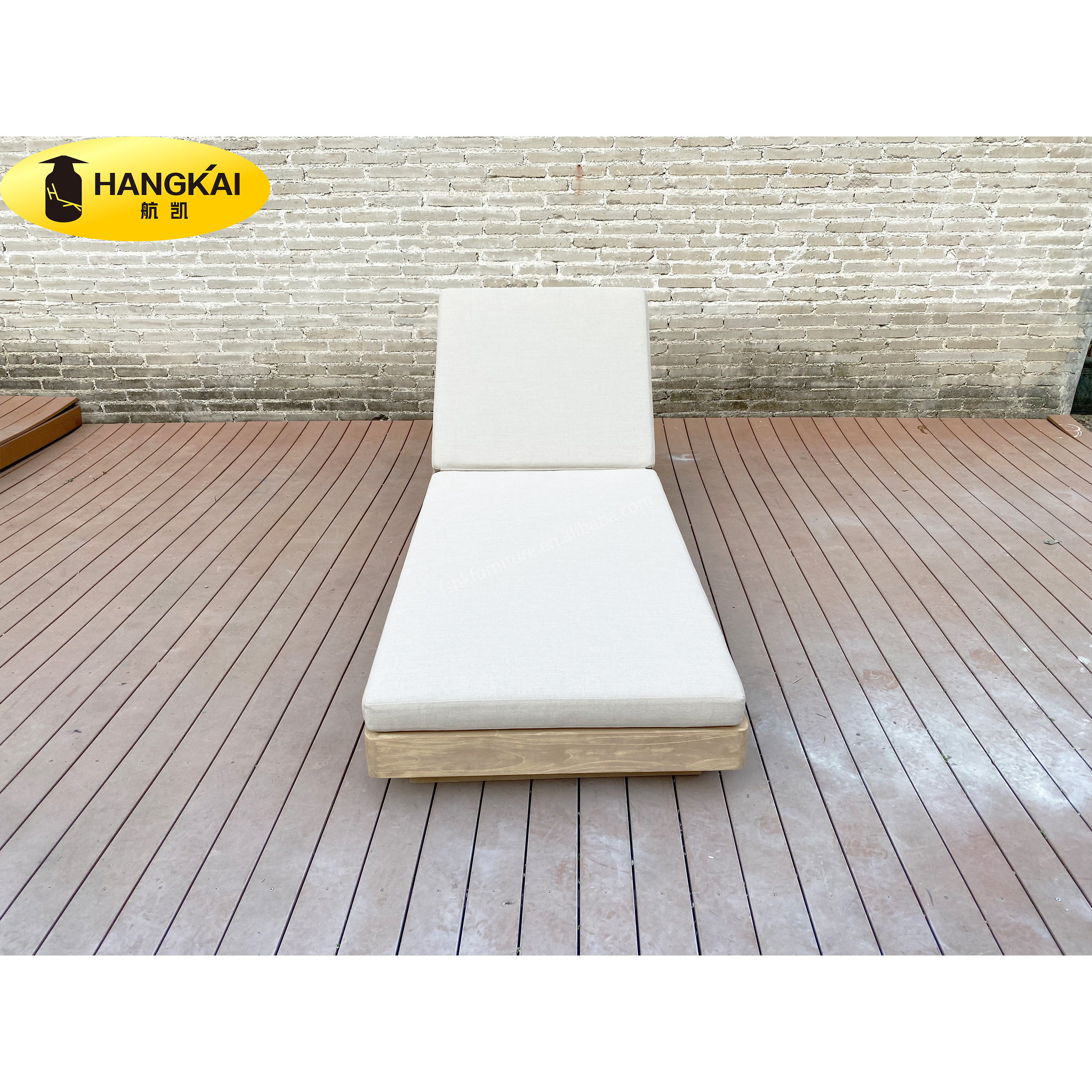 Luxury All Weather Teak Outdoor Furniture Patio Garden Wood Sun Lounger Solid Teak Wood Furniture Wood Sunbed