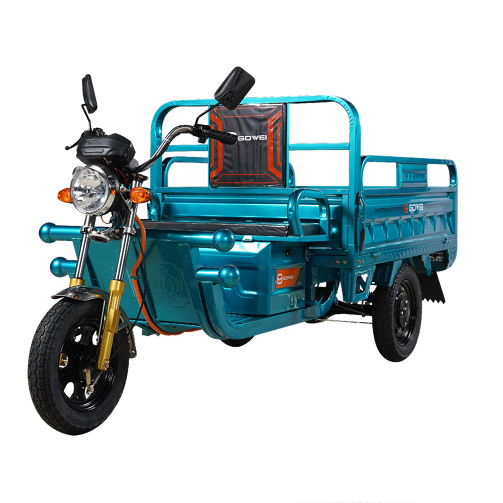 GUOWEI Custom 800w differiential motor 3 three wheel electric motorcycle car bike cargo trike tricycle for adults