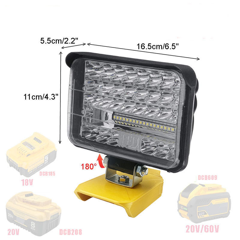 LED Work Lights for DeWALT 20V Battery 32W 8600Lumens Battery Powered LED Shop Light LED Work Light with USB & Type-C