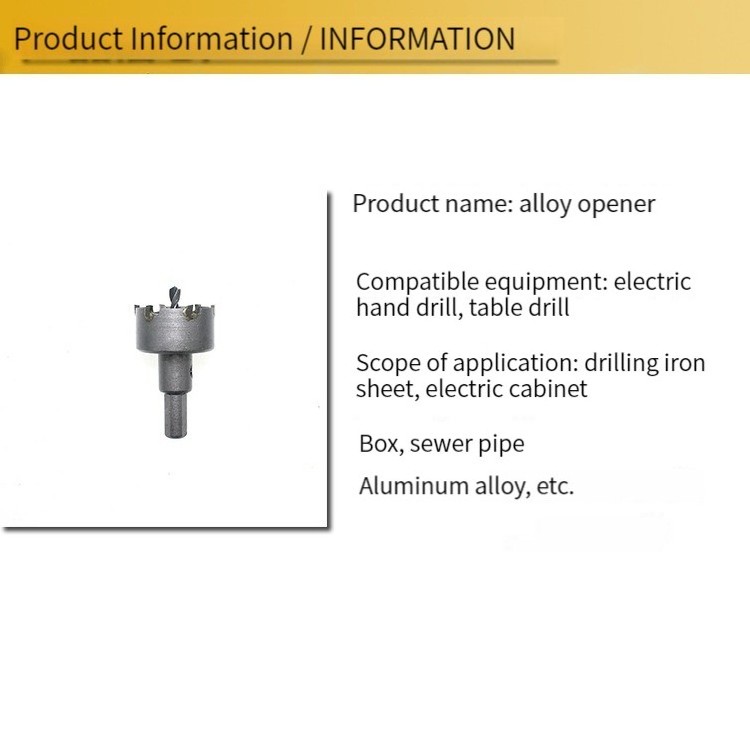 HENGLAI 6PC Carbide Tip Tct Drill Bit Hole Saw Drill Bit Hole Saw Cutter For Stainless Steel Metal Alloy Drilling 22 30 35 45 50