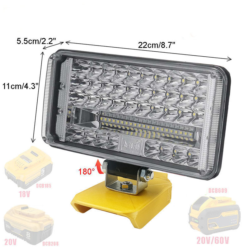 LED Work Lights for DeWALT 20V Battery 32W 8600Lumens Battery Powered LED Shop Light LED Work Light with USB & Type-C