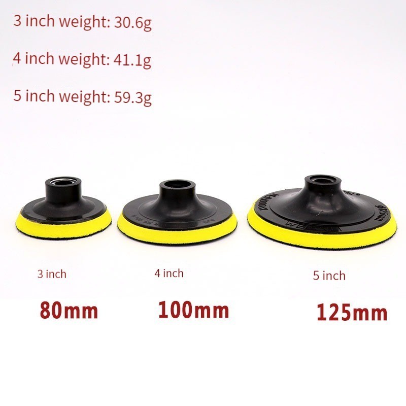 HENGLAI 80 100 125mm Polishing Disc Brushed Sucker Self-Adhesive Car Polishing Wheel Waxing Sponge Car Cleaning Maintenance Tool