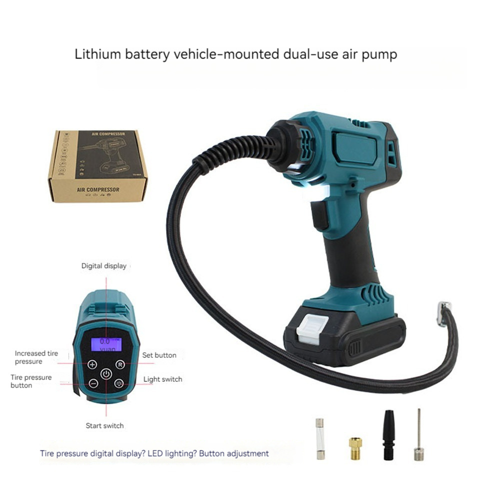 HANGLOI Customized Inflator 20V Battery 120PSI Car Bike Air Compressor Pump Digital Portable Tyre Cordless Inflator