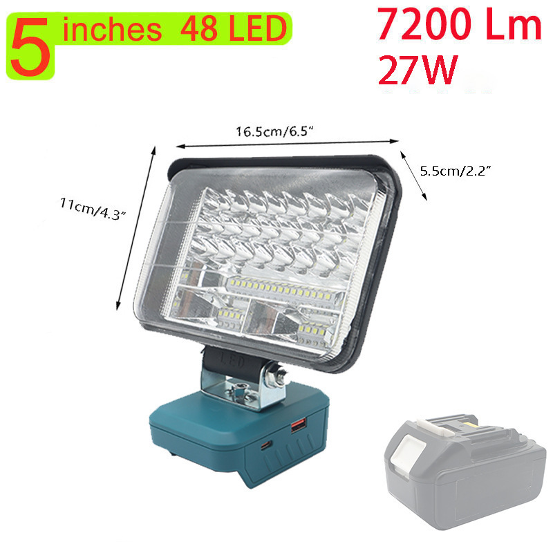 20V 11800 Lumen Portable Rechargeable Cordless LED Work Light for Makita 18v Bl Series Lithium Battery