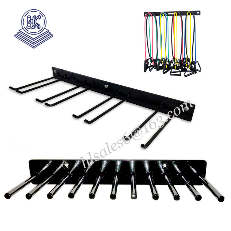 wall mount yoga mat organizer display rack for belts tubing jump rope and garden tools rack