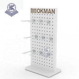 Retail counter top small metal pegboard hook accessory  battery rack  display stand shelf