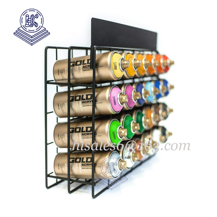 metal shelves spray bottle holder paint can stand rack