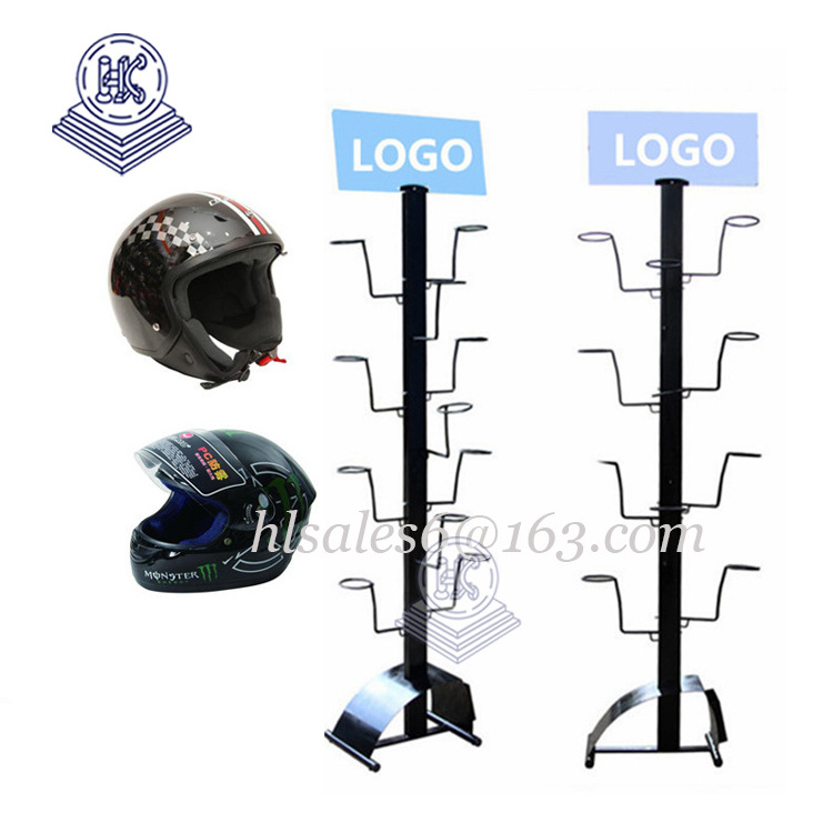 floor standing metal spinner cap hat safety bicycle helmet or motorcycle helmet display wall mount helmet holder hook