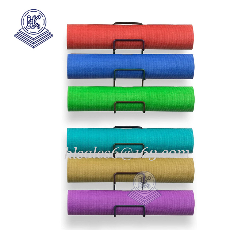 wall mount yoga mat organizer display rack for belts tubing jump rope and garden tools rack