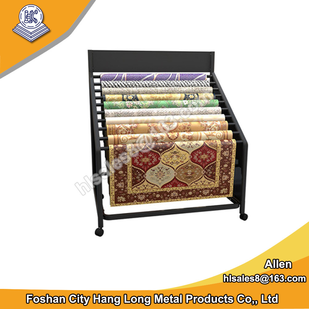 Fancy carpet display stand and sample rug display rack for sale