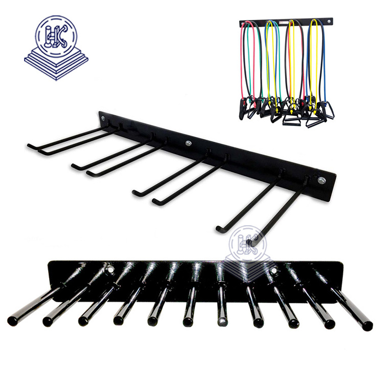 wall mount yoga mat organizer display rack for belts tubing jump rope and garden tools rack