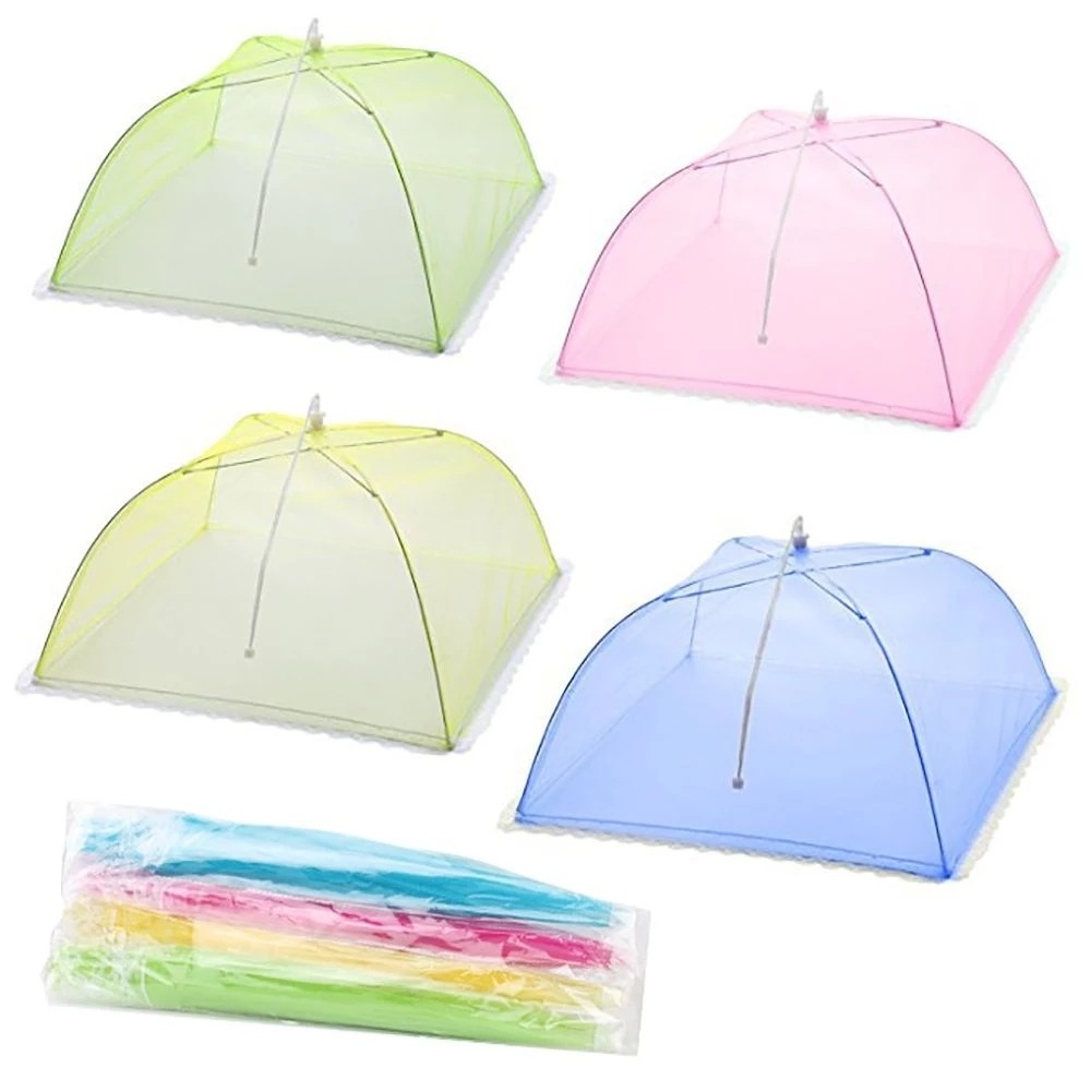 New European and American 17'' mesh umbrella shaped vegetable cover Amaz0n detachable lace food cover Fine mesh breathable