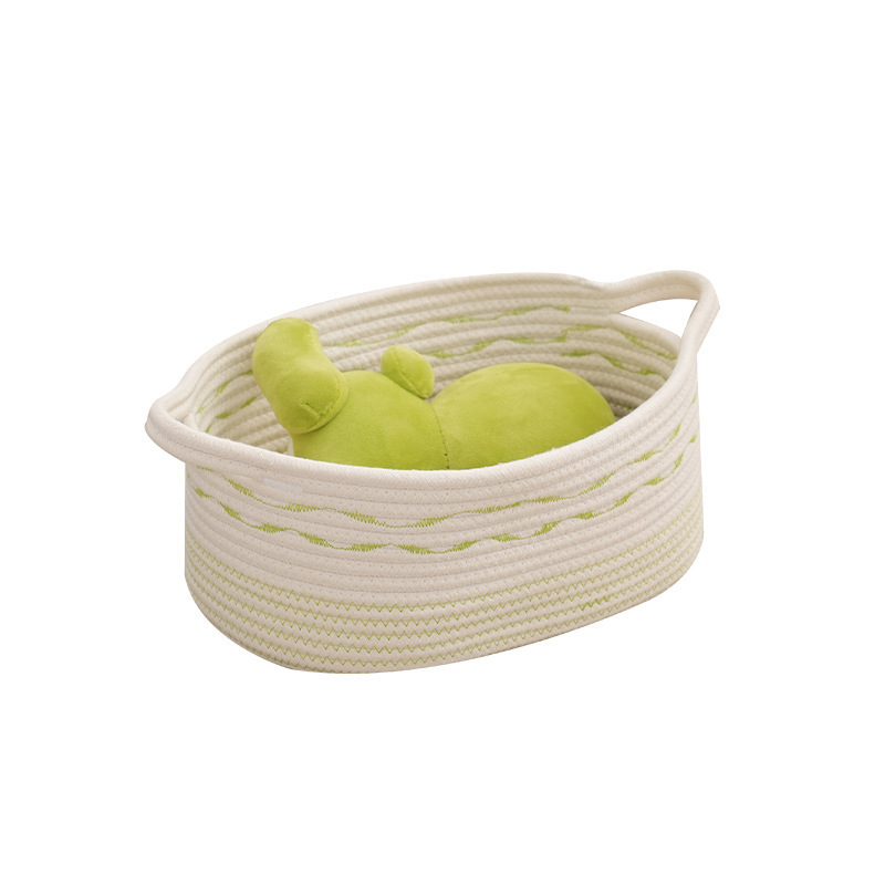 HOME Organizers Woven Cute Baby Nursery Small Dog Toy Basket Gift Baskets Cotton Rope Storage Baskets