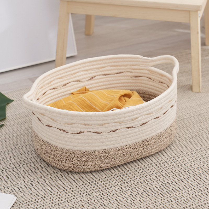 HOME Organizers Woven Cute Baby Nursery Small Dog Toy Basket Gift Baskets Cotton Rope Storage Baskets