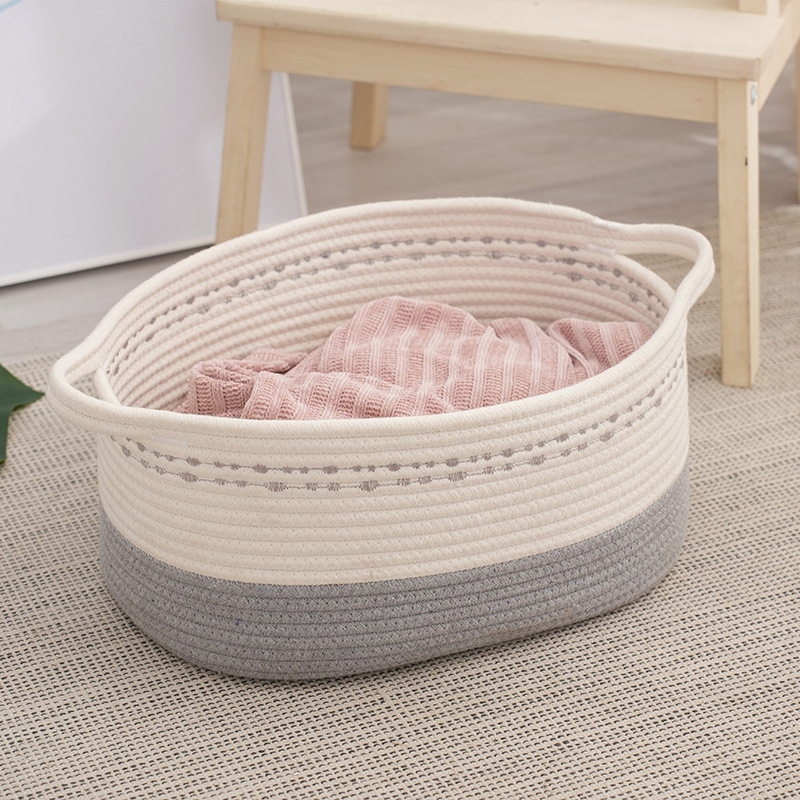 HOME Organizers Woven Cute Baby Nursery Small Dog Toy Basket Gift Baskets Cotton Rope Storage Baskets