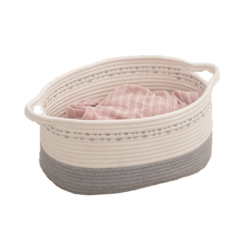 HOME Organizers Woven Cute Baby Nursery Small Dog Toy Basket Gift Baskets Cotton Rope Storage Baskets