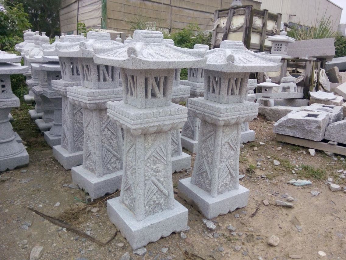 China grey granite japanese style garden stone lantern