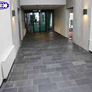 Honed finish cheap Chinese black slate floor tile