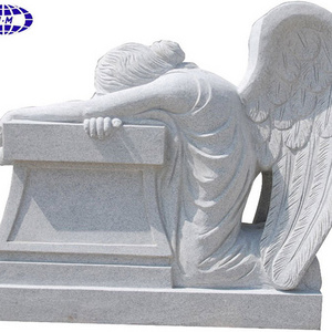 Chinese grey white granite cheap weeping angel headstone monument