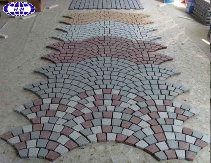 Custom mesh design different granite mixed driveway outdoor paving stone