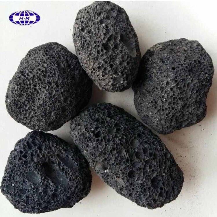 black volcanic rock lava stone