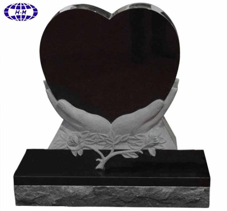 Good price heart shaped black granite cemetery headstones prices