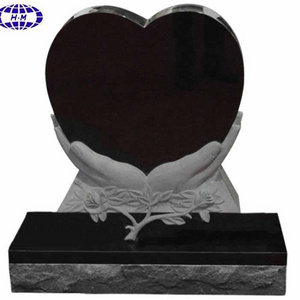 Good price heart shaped black granite cemetery headstones prices