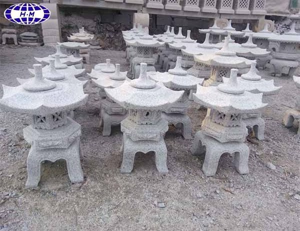 China grey granite japanese style garden stone lantern