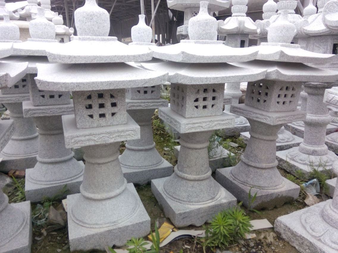 China grey granite japanese style garden stone lantern