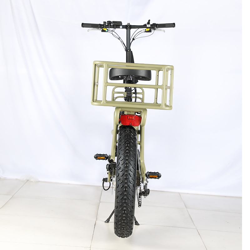 Front and rear cargo basket 48v 500w 750w rear drive motor dual battery fat tire tyre cargo electric bike